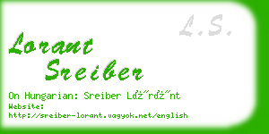 lorant sreiber business card
